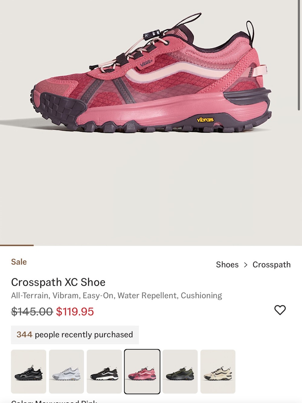 Vans CROSSPATH XC Rose and Burgundy Trail Sneakers - Picture 6 of 6